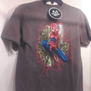 Marvel Spiderman Realtree Kids tee NWT L 14-16